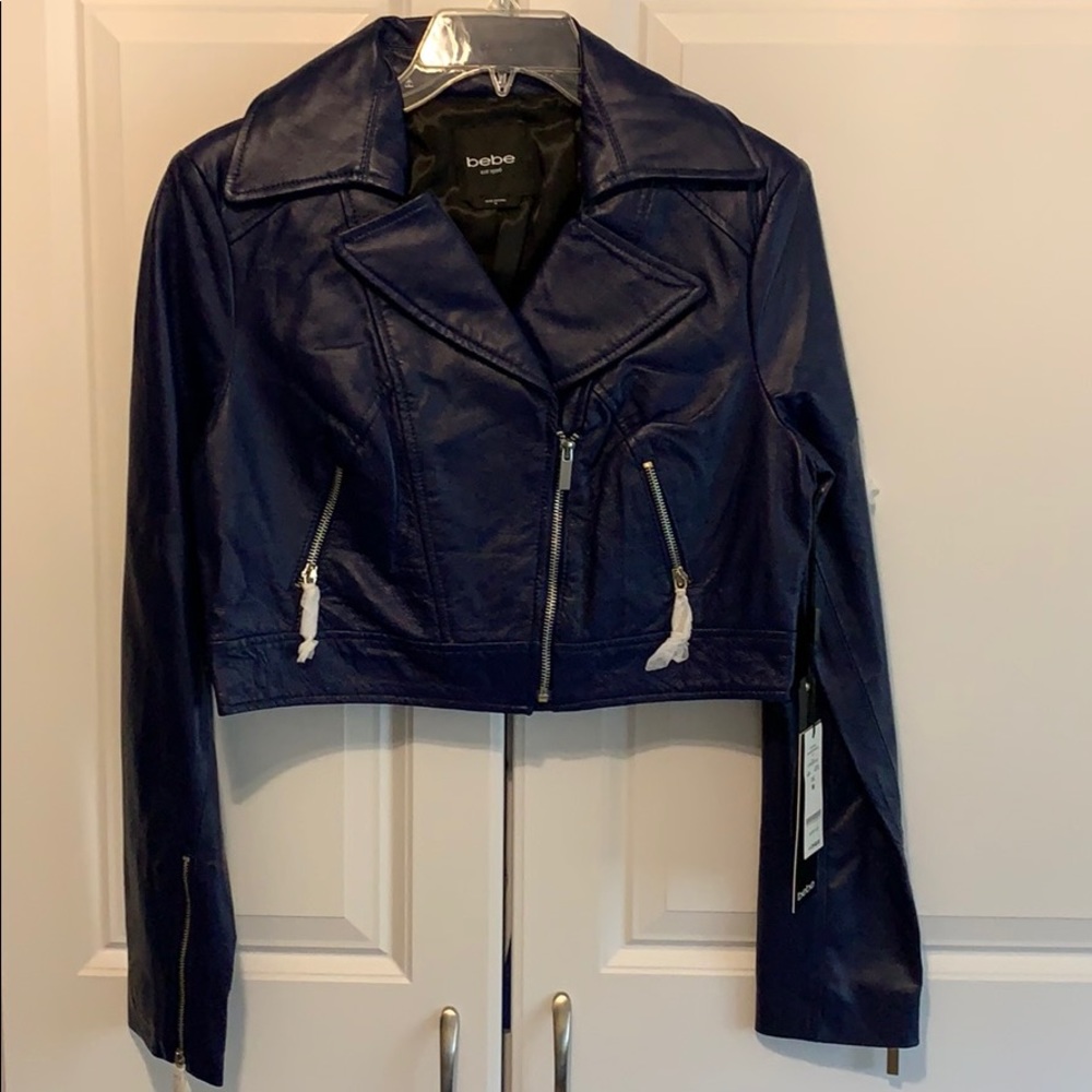 Bebe cropped moto jacket Medium